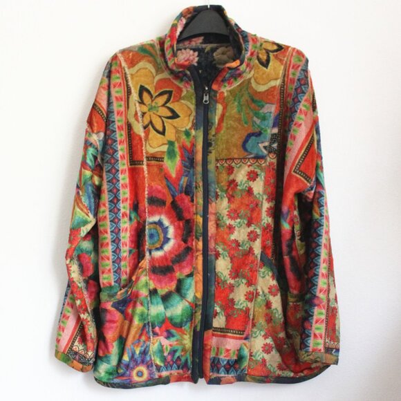 New Johnny Was Joan Zip Sherpa Jacket, reversible jacket. - Picture 2 of 13